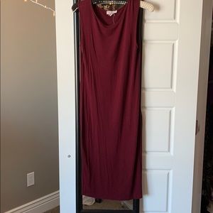 Dark red midi dress